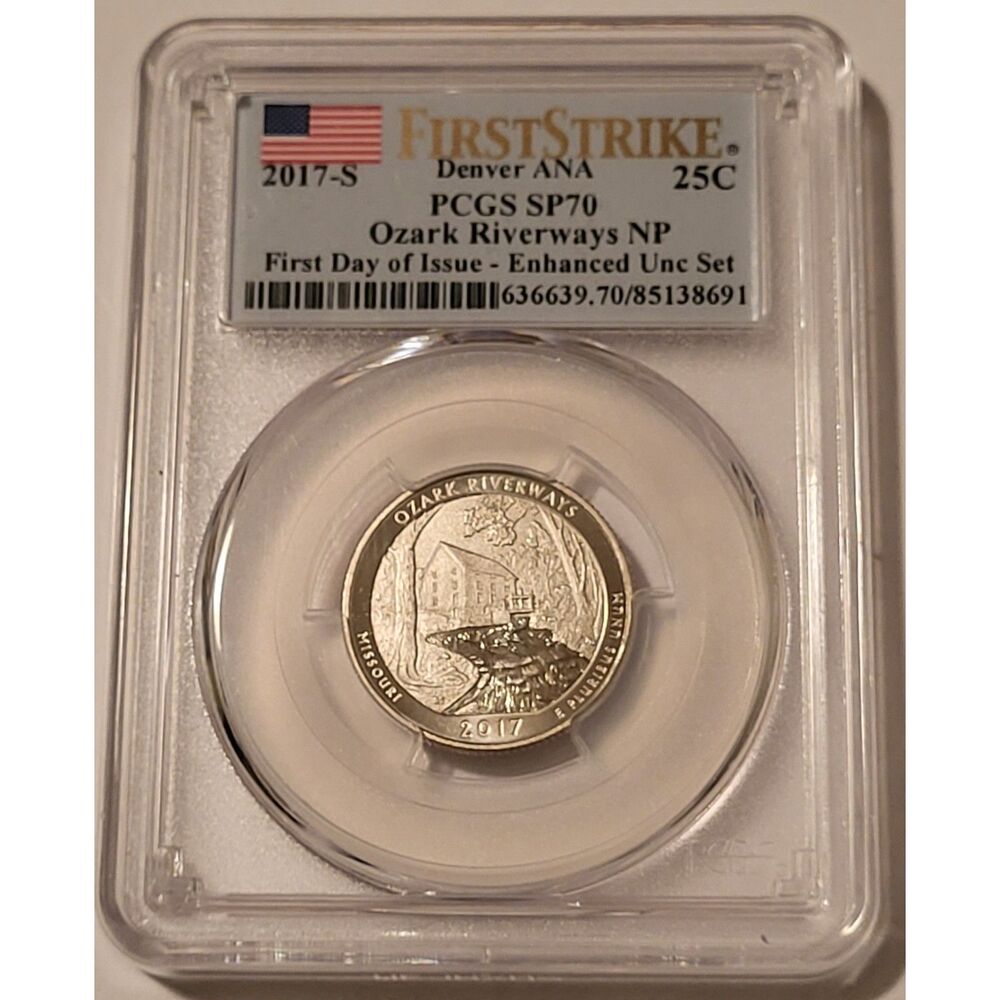 2017 S Ozark Riverways NP Quarter Enhanced SP70 PCGS First Strike - Denver ANA